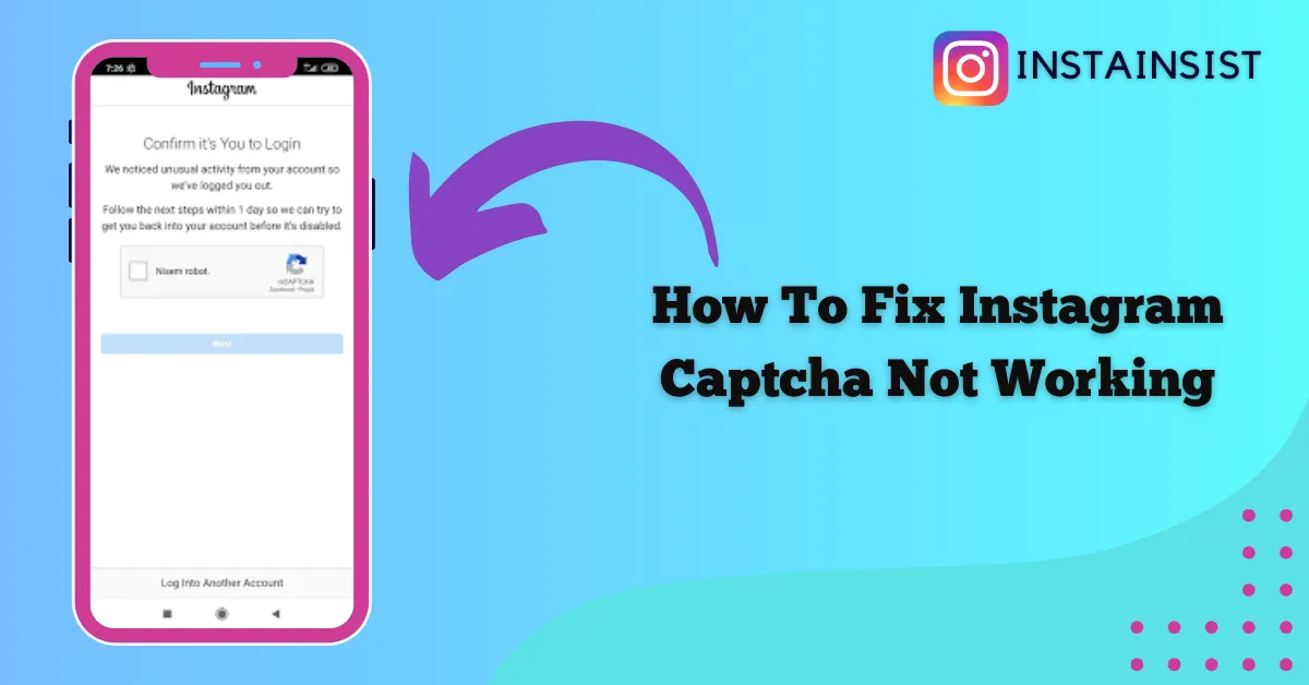 instagram captcha not working