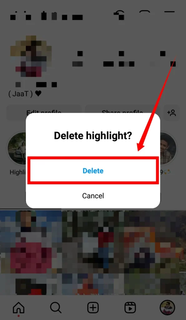 remove instagram highlight names