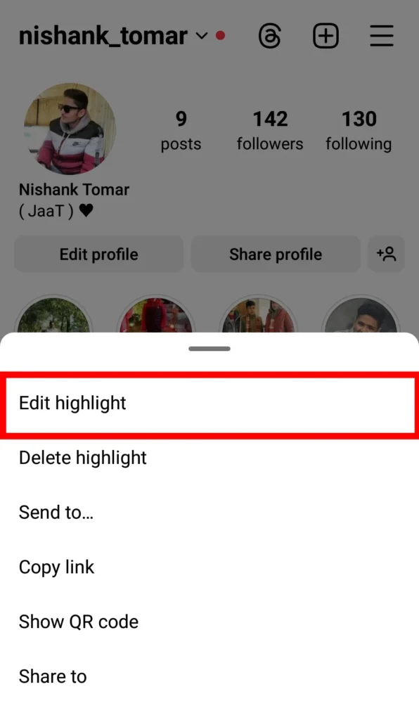 remove instagram highlight names